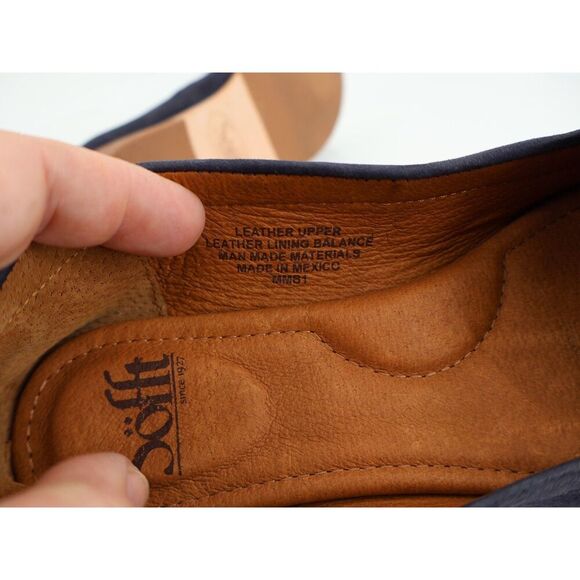 Sofft Kambray Loafer Blue Leather Slip On Shoes Size 6 Flat Comfy - Picture 9 of 11